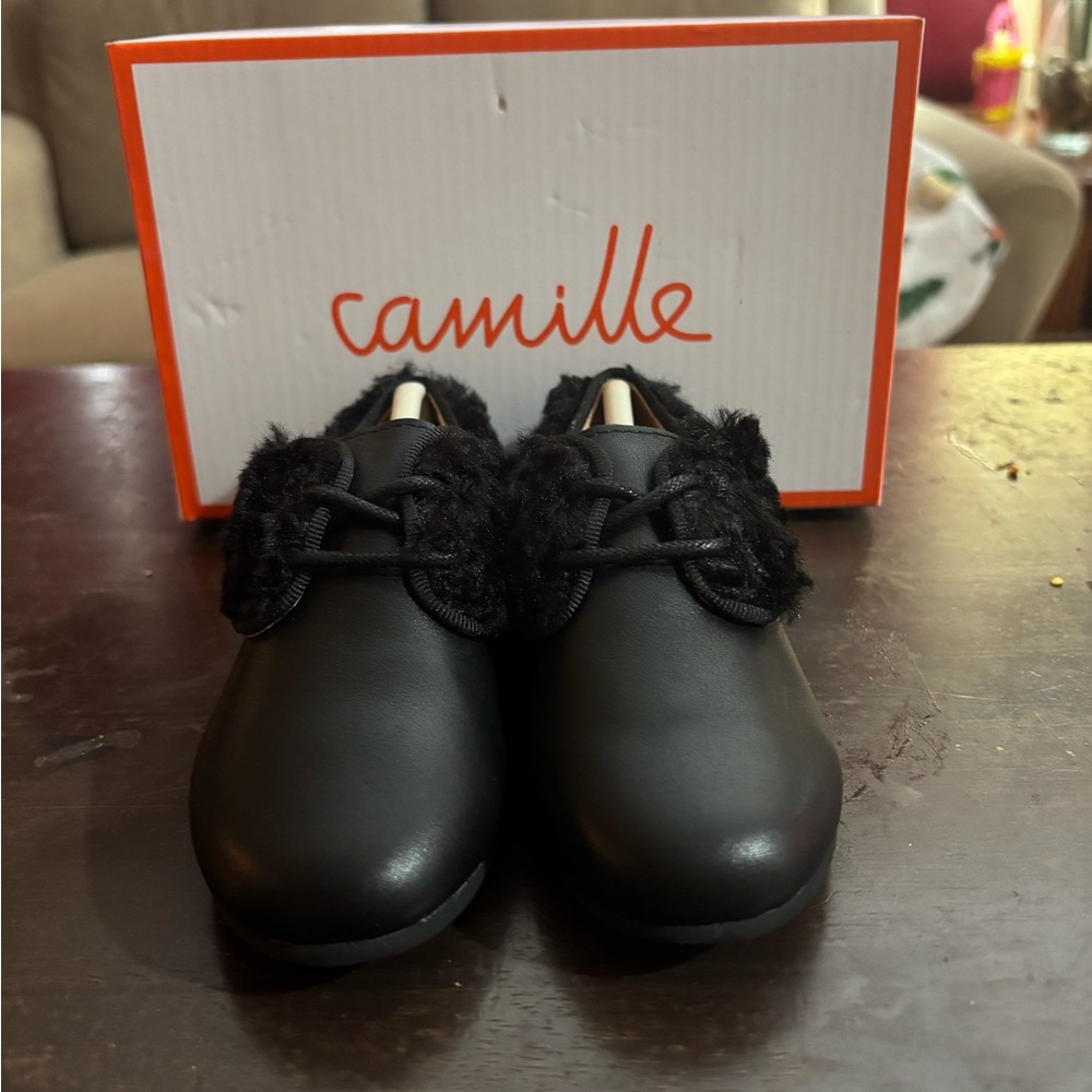 Toddler Kids Black  Dress Shoes